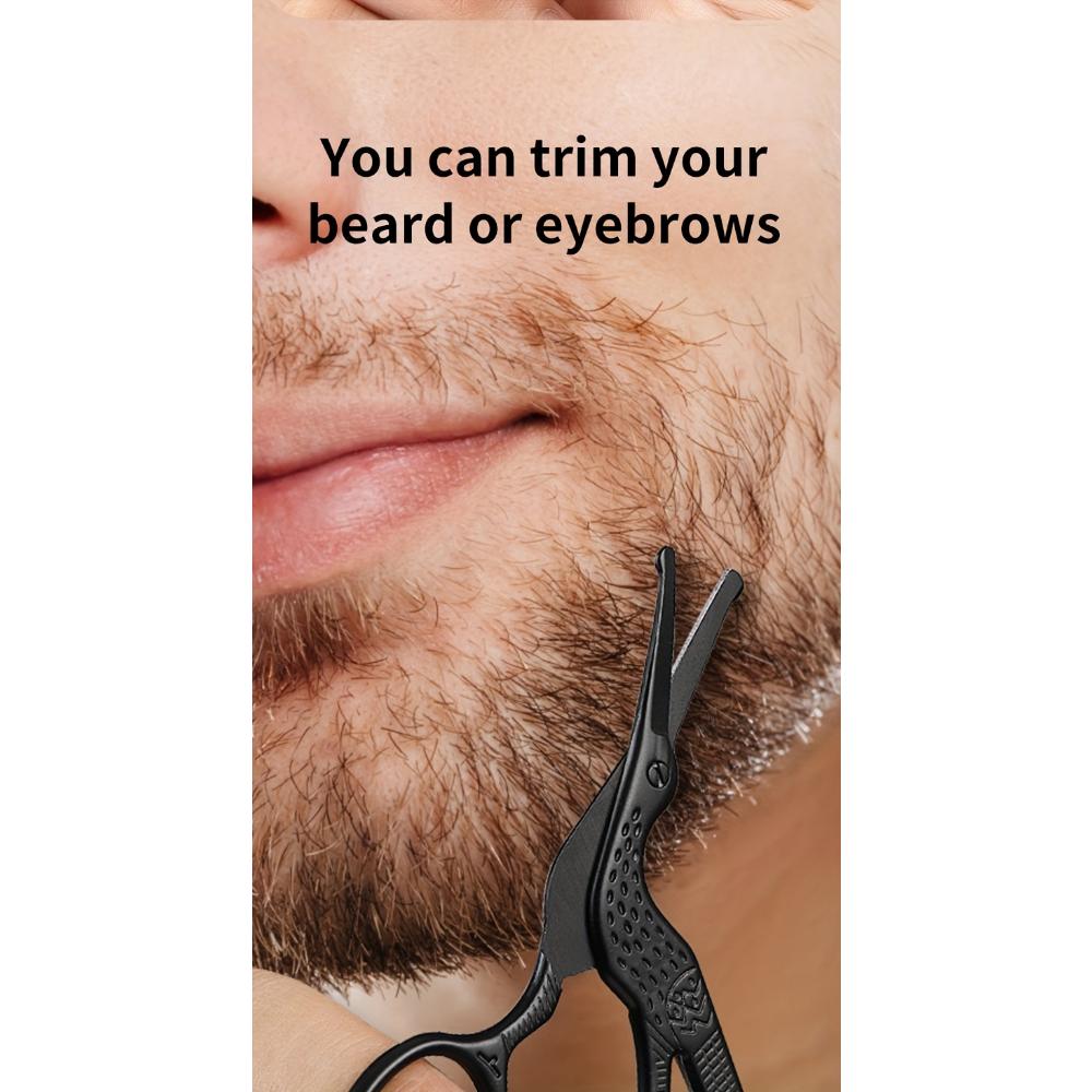 Ciseaux à poils de nez à tête ronde en acier inoxydable, ciseaux à sourcils, poils de nez, barbe, poils d'oreilles, ciseaux à sourcils en acier inoxydable, ciseaux à cheveux pour hommes et femmes