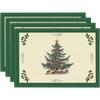 Winter Christmas Placemat with Red Checkered Print Vintage Christmas Candlelight Dinner Mat Restaurant Family Holiday Decoration