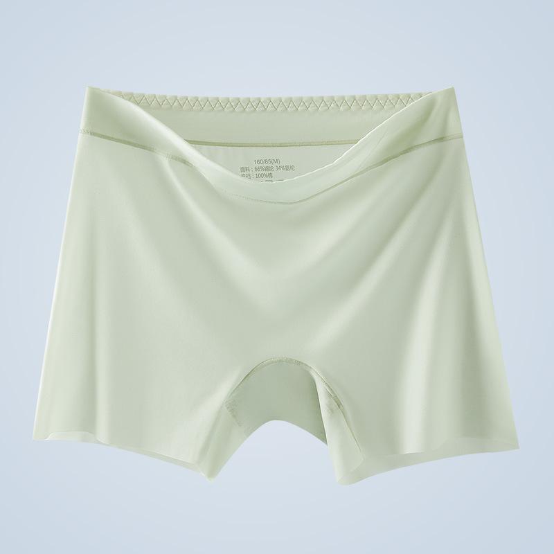 Large Size Ice Silk Seamless Safety Pants with High Waist and Anti Glare Bottom Non Rolled Edge Flat Corner Women's Panties