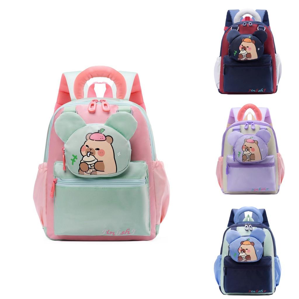 Preschooler School Bag With Cute Capybara Pattern And Ergonomic Arch Straps For Young Girls And Boys