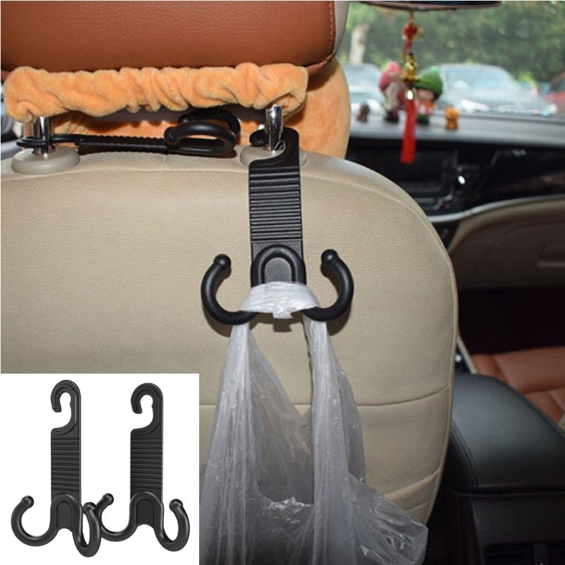 2-Pack Car for Seat Headrest Hooks Universal Back for Seat Organizer Hanger Storage Dual Hook for Handbag Purse Grocery