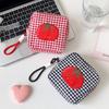 Tomato Plaid Small Makeup Bag Square Mini Organizer Bag  CCD Camera Sanitary Napkin Lipstick