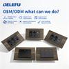 DELEFU Brasilianischer 118er Vintage Aluminium-Holzmaserung Schaltersteckdose mit USB Typ-C Anschluss Netzstecker ist Langlebig.