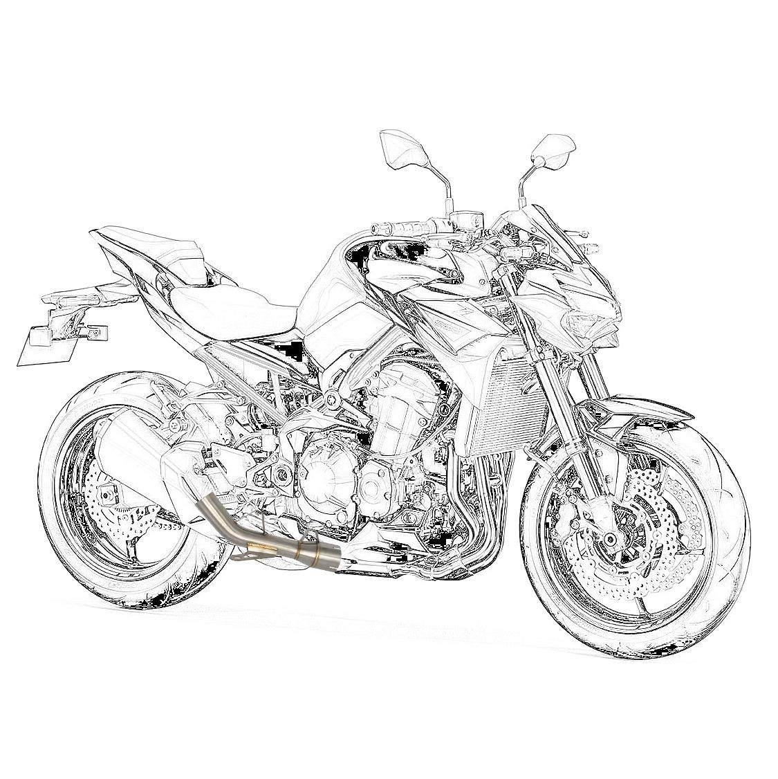 

Кавасаки Z900 (2017-2019) Средняя часть выхлопной трубы без глушителя