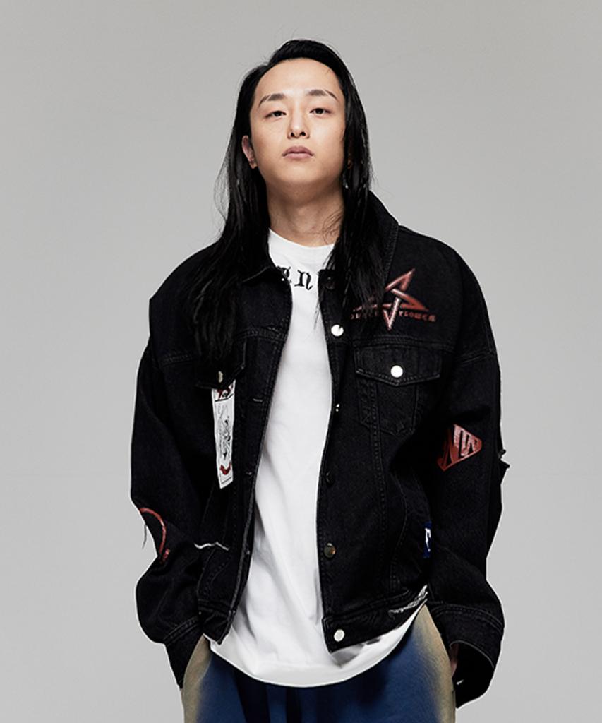 Monkey Flower Unisex Embroidered Graphic Denim Jacket Black / Ms0Wdj01U81