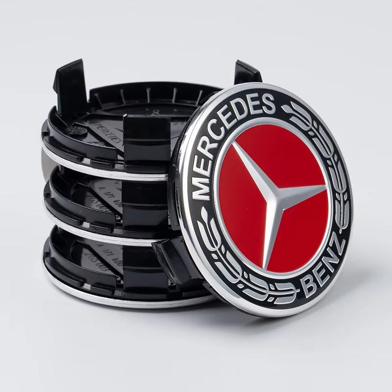 4 PCS 75MM Integrated Black or Silver Star Mercedes Benz Amg C177 W218 GLE E-Class W253 Wheel Rims Center Hub Caps Car Ornaments