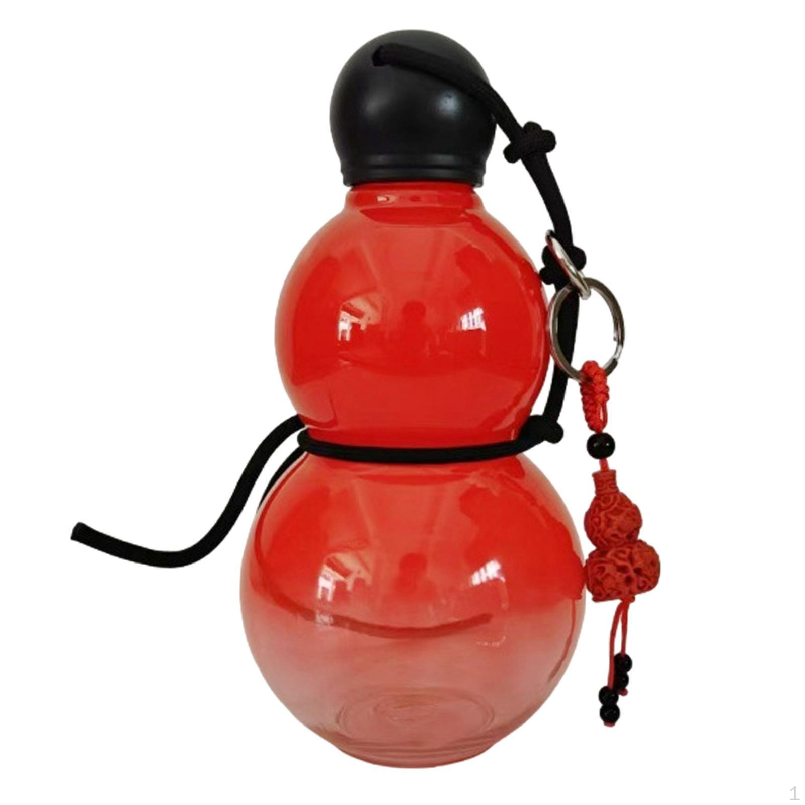 

Спортивна пляшка для води Форма гарбуза Китайська гвинтова кришка Ручка для перенесення Подорожі червоний