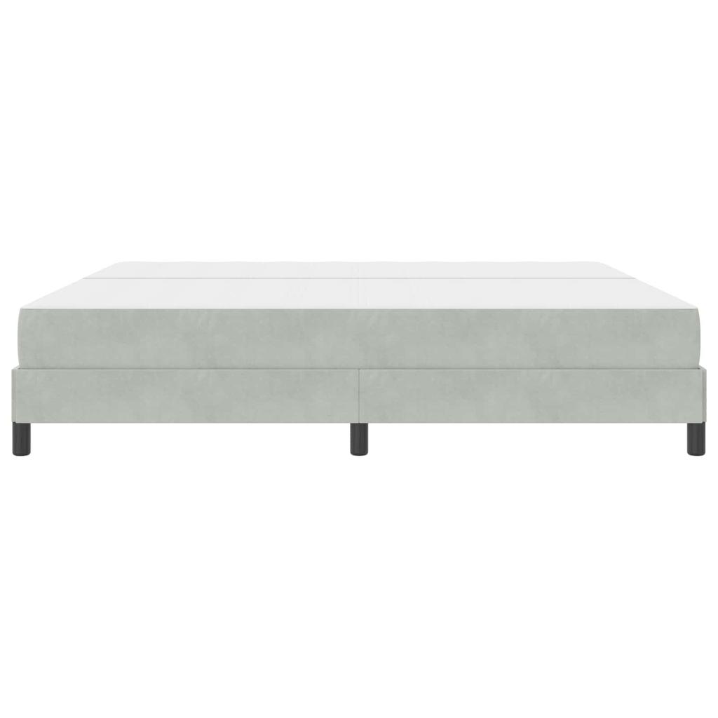Box Spring Bed with Mattress Light Grey 200 x 200 cm Fabric