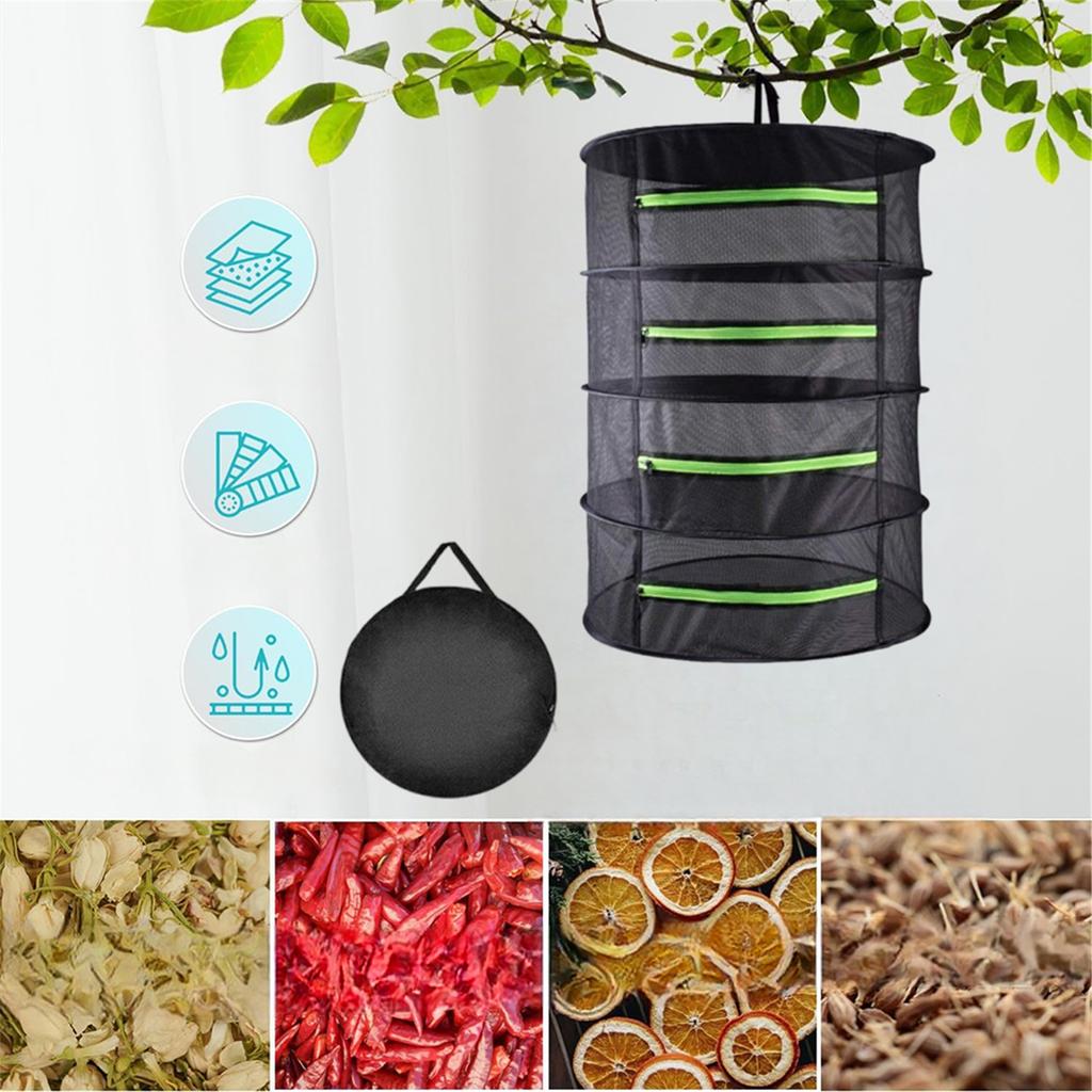 4/6/8 Layer Hanging Drying Rack with Zippers Foldable Plant Drying Net  Drying Rack Hanging Mesh for Plants Seeds and Buds