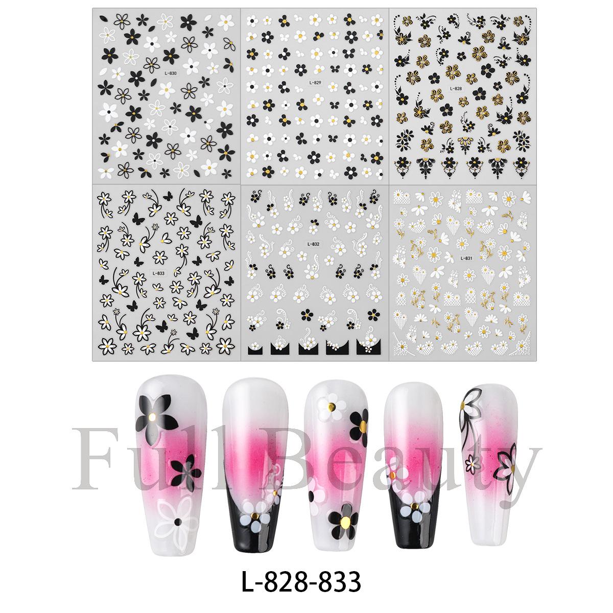New nail art sticker ins Japanese French floral flower nail sticker set