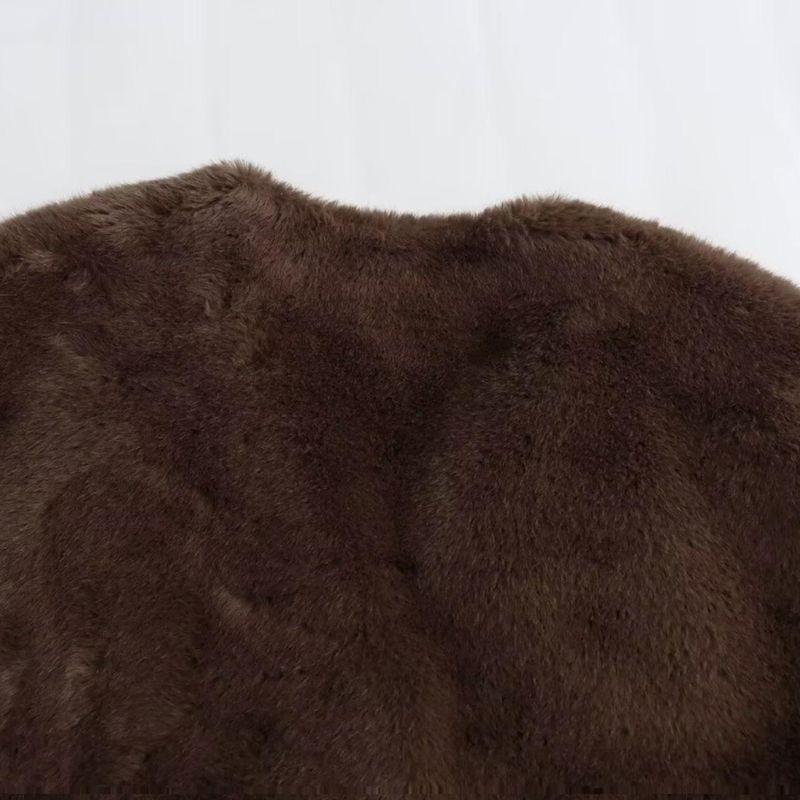 Kaslead New Women Clothes Western Style Fashion Fur Integrated Imitation Mink Fur Tether Fur Outerwear