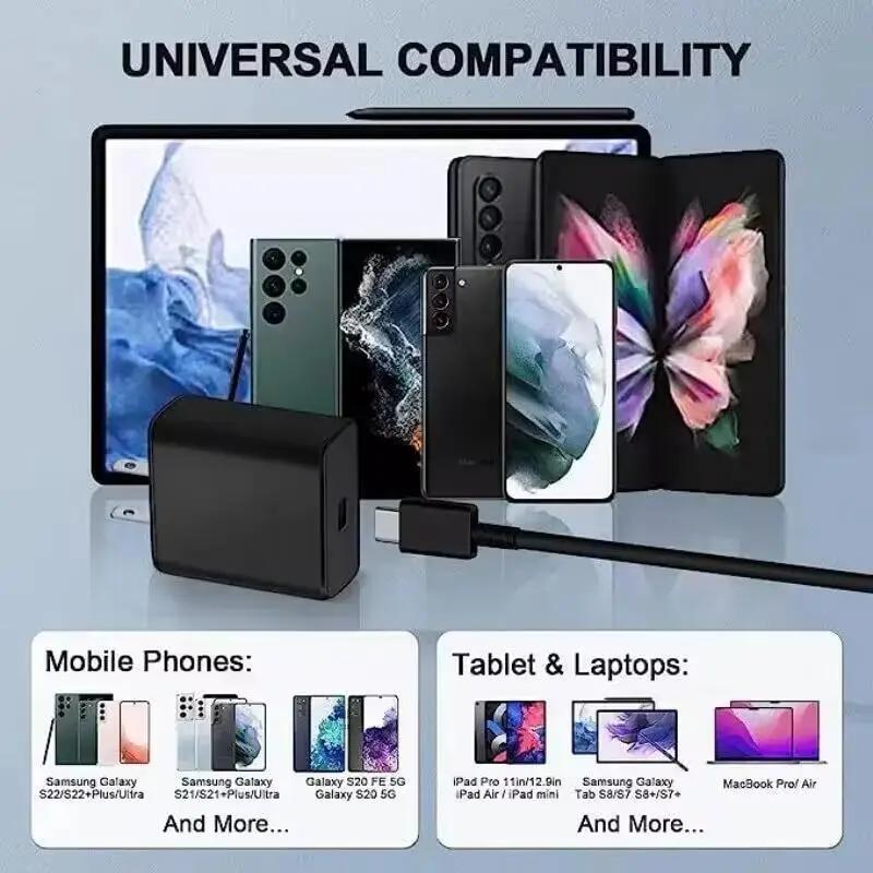 PD 45W USB C Charger Super Fast Charger Type C Cable For Samsung Galaxy S22 S23 Ultra Note 20 Quick Charge Phone Charger Adapter