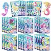 81624Pcs Cute Mermaid Princess Puzzle Stickers Make A Face Children Diy Toys Assemble Sticker Party Favor Gifts