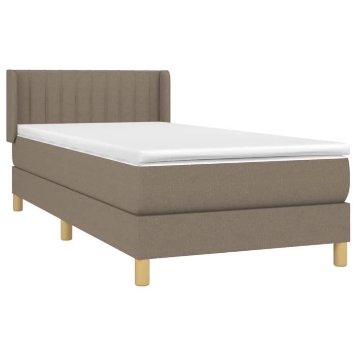 VidaXL Divan Bed with Mattress Taupe 80x200 Cm Fabric 3130389