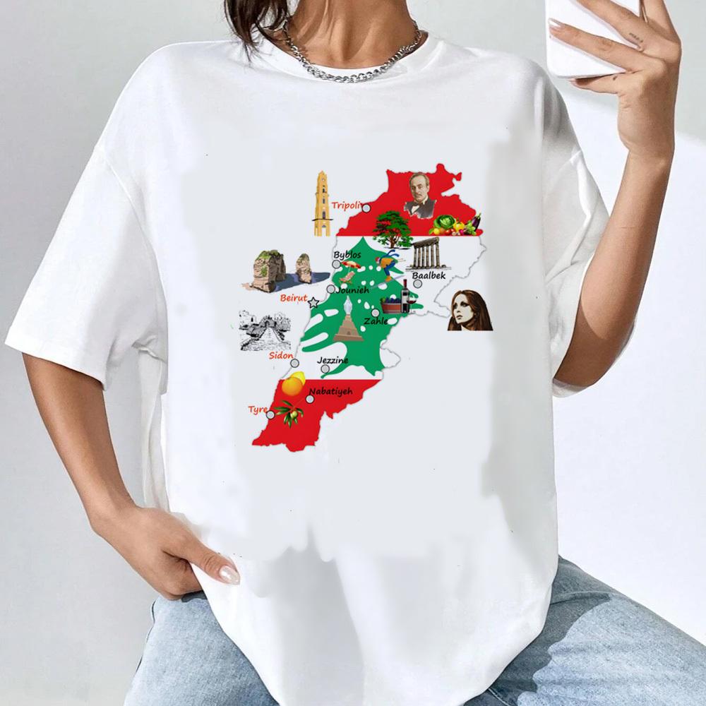 Lebanon tshirt teen aesthetic Pastel Punk Digital Gothic top tees hip hop Trendy harajuku kawaii Punk streetwear