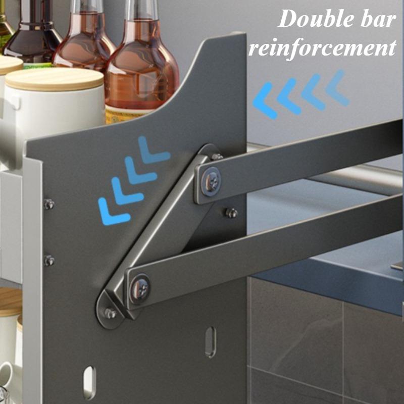 Kitchen Storage Racks Aluminum Portable Storage Rack Cabinet Seasoning Organize Holders Multifunctional Home Organize Furniture