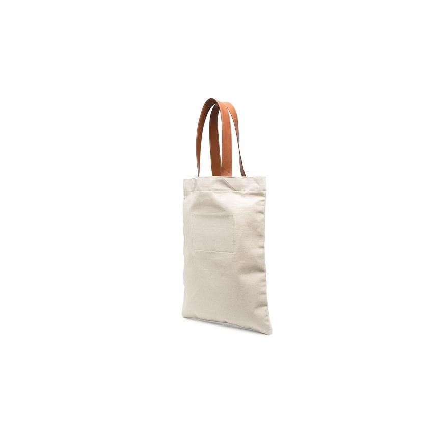 Jil Sander Classic Printed Logo Large Capacity Canvas And Leather Tote Shoulder Bag Unisex tote bags White JSMS852457MSB73019102