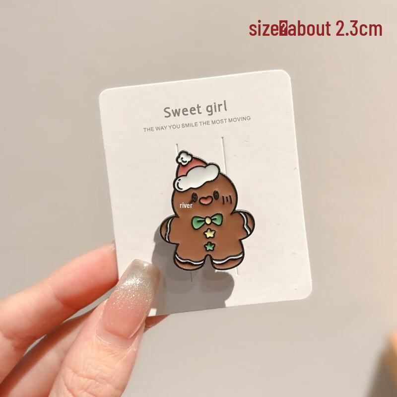 Christmas Cookie Metal Brooch Pin Set