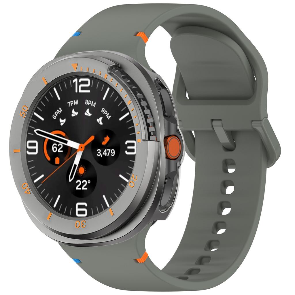 Silicone Band+Protective Case for Samsung Galaxy Watch 8 Classic 46mm Sport Strap Hard PC Bumper No Screen Film Watch Bracelet
