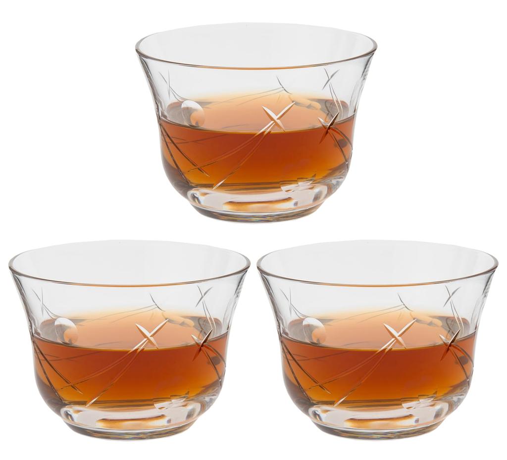 Toyo Sasaki Glass Iced Tea Illustrated Kiriko Iced Tea Matsuba Set of Made In Dishwasher Glass Commercial Glass Glass, Glass, Pattern, 185ml, 3,