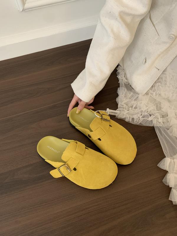 

Модная женская обувь лоферы домашние тапочки на платформе с закрытым носком шлепанцы 2025 мягкие женские туфли лоферы с закрытым носком женские тапочки на платформе 35