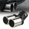 1PC Dual Outlet Exhaust Tip Chrome Stainless Steel Car Exhaust Muffler Tip Rear Tail Throat Car Accessories