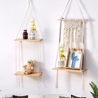 2026 Cotton Rope Hand-woven Shelf Wall-mounted Wall Decoration Pendant Rack