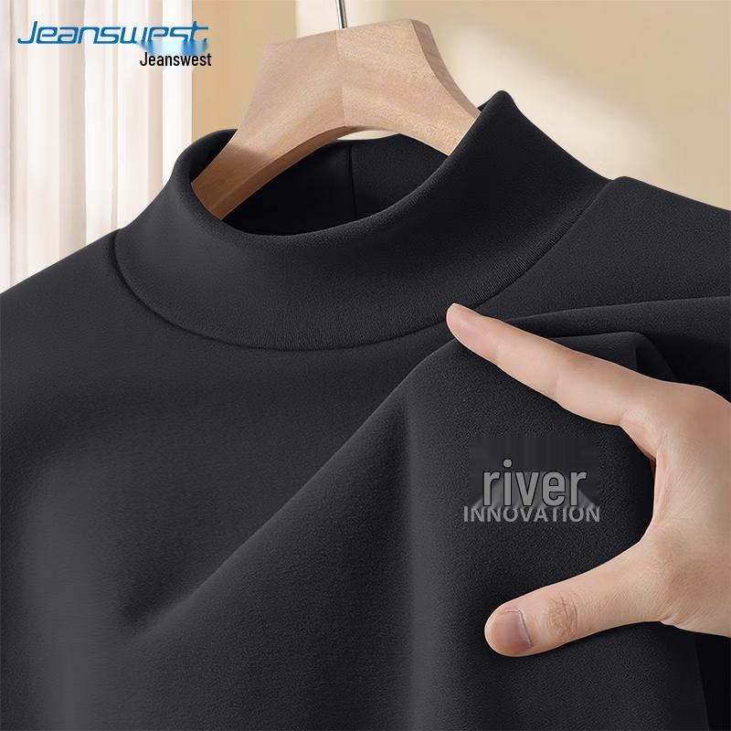 Jeanswest Men's Thermal High-Neck Long Sleeve T-Shirt