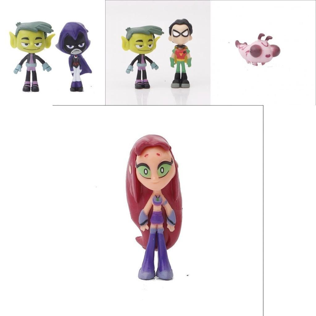 Vibrant Teen Titans Go Anime Figures With Robin Raven Beast Boy Starfire