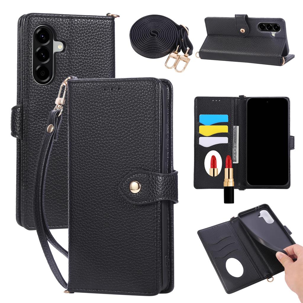 Mirror Card Holder Lanyard Case Cover for Samsung Galaxy A13 A23 A33 A53 A73 A12 A22 A32 A52 A91 5G Leather Protective Cover