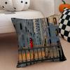 Trend Magazine N-New Yorker Cushion Cover Linen Pillow Case Soft Breathable Protective Couch Room Decoration