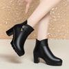 Autumn Winter Women Boots Casual Platform High Heels Ankle Boots Female Thick Plush Zipper Warm Snow Boots Fashion Cotton Shoes