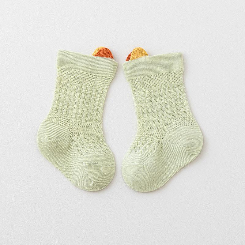 Baby socks 3pairs/pack summer thin baby girl boy medium length anti-mosquito cotton mesh socks boneless loose fat kid socks 0-3Y