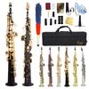 SLADE Bb Soprano Saxophone Straight Brass Body Silver-Plated Bb Saxophone Set Professional Performance Practice Woodwinds