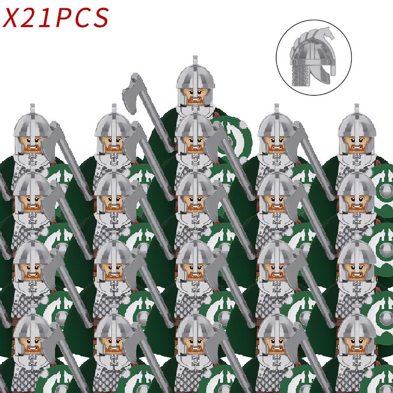 New 8pcs/lot MOC Uruk-hai Orc Army Group Orcus Figures Model Building Blocks LOTR Bricks Medieval Toys for Children gifts