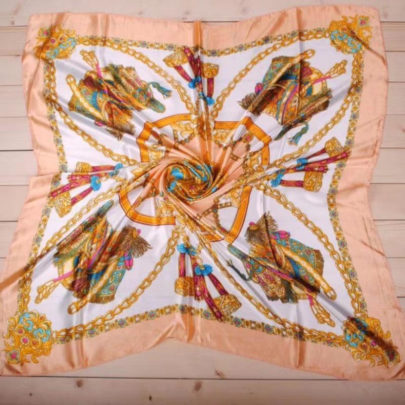 Silk Scarves Women Luxury Brand Summer Fashion Designer Head Hair Scarf Hijab Bandana Foulard Femme Headscarf