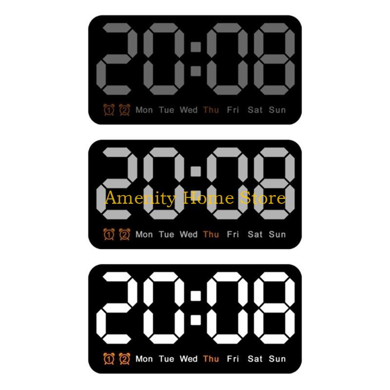F26C Sophisticated LED Display Wall Clock, Alarm, 8.5Inch Desk Or Wall Hangings Clock