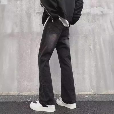 Pánské americké retro černé rozšířené džíny se širokými nohavicemi