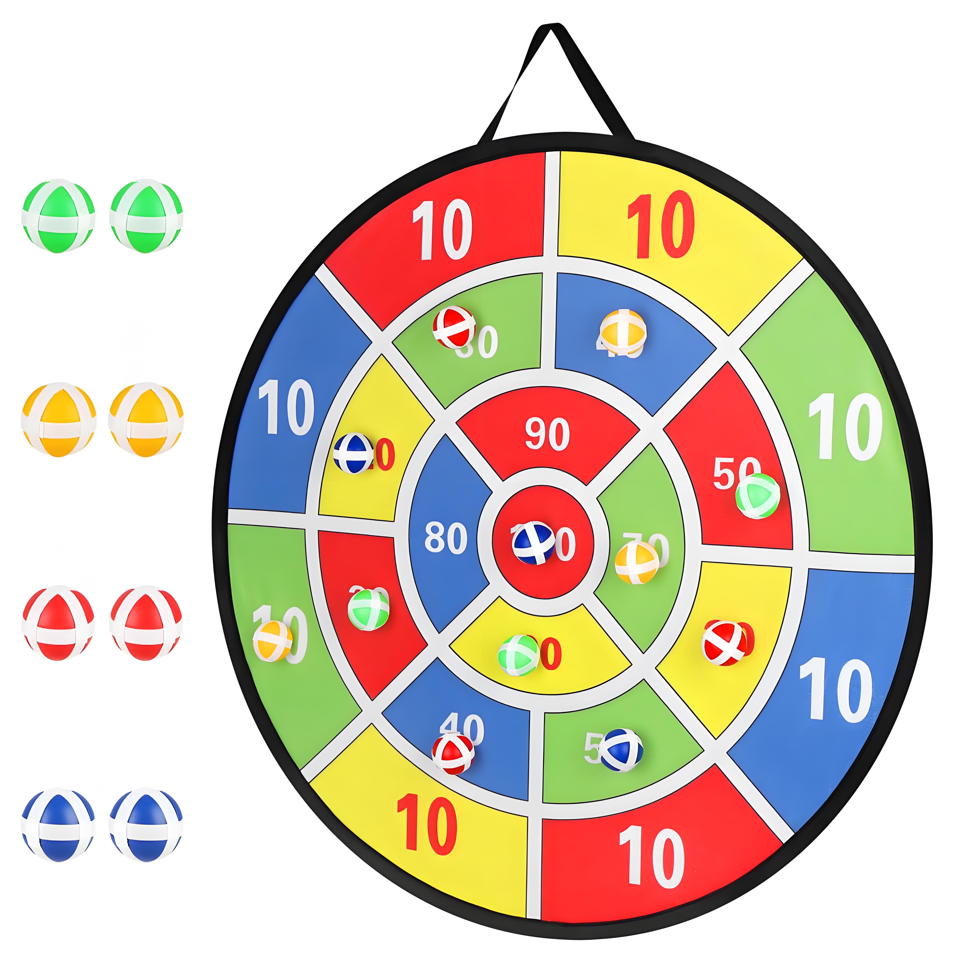 

Гигантский 29-дюймовый набор липкой мишени для дартса для детей, безопасные мягкие шарики на липучке, игры в помещении и на открытом воздухе, подарки на день рождения для малышей, мальчиков и девочек