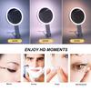 1X/5X Magnifying Mirror Portable Foldable Makeup Mirror with Light and Magnification White C Shape Handle