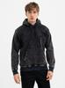 Men's Washed Black Jigga Wear Mini Hoodie Embroidered Logo Denim M