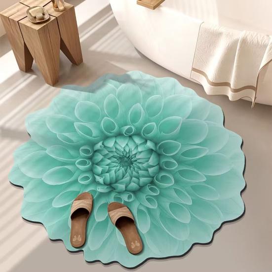 3D Blume Plüsch Bodenmatte Waschbar Rutschfest Bereichsteppich Saugfähig Schnelltrocknend Wohnzimmer Schlafzimmer Badezimmer Küche Dekoration Teppich