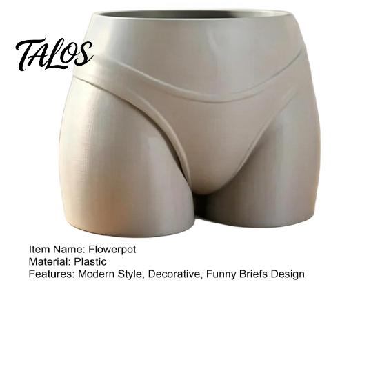 Modern Minimalist Ceramic Planter Funny Briefs Planter, Humorous Plant Pot, Human Body Artistic Shape Flowerpot for Indoor Plants Home Office