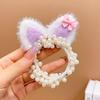 1PCS Cat Ear Pearl Girls Cute Kids Elastic Hair Bands Children Hair Ties Princess Hair Accessories Baby Headwear