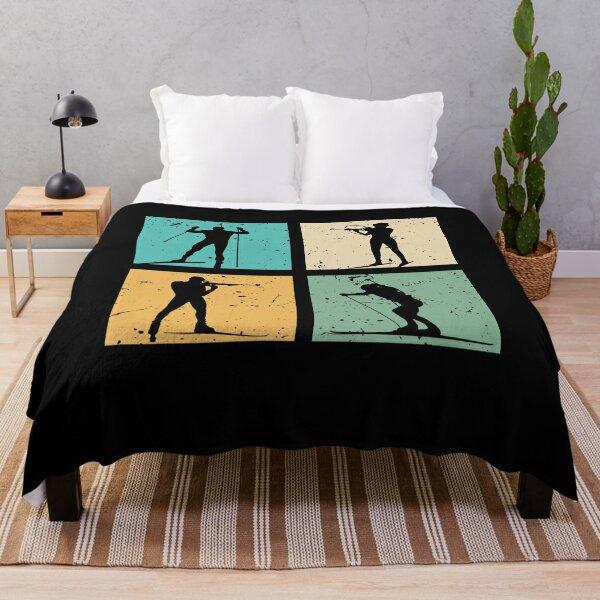 Cartoon Ski Theme Blanket Cute Style Flannel Blanket Thermal Sheet Bedspread Blanket