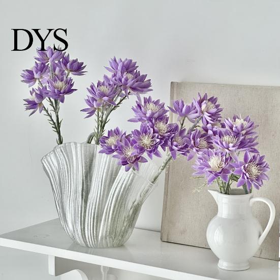 Decorative Fake Flowers Simulated Snow Lotus Artificial Flower Realistic Faux Silk Bouquet with 6 Indoor Full Blooms for Vase Floral Arrangement