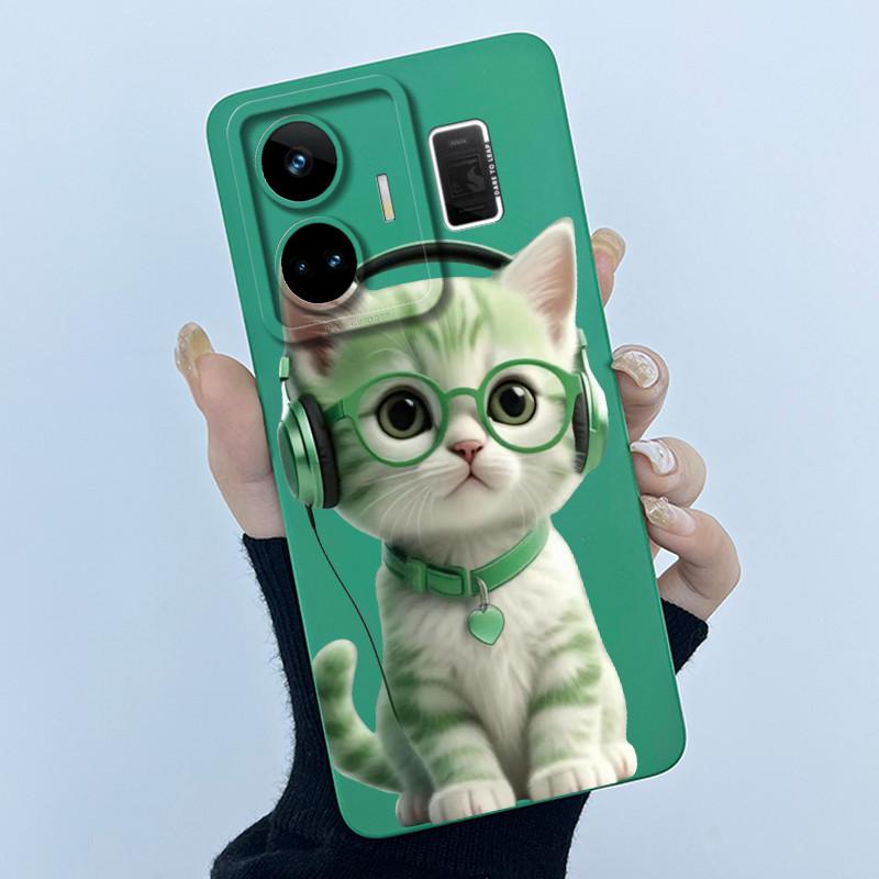 For Realme GT Neo 5 Case Funny Cartoon Cat Bumper Slim Soft TPU Shockproof Phone Case On For Realme GT Neo 5 Neo5 240W 5G Cover