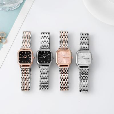 Koreanische minimalistische Damenuhr: Vielseitiges Retro-Design, Stahlband, Leichter Luxus.