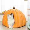 Pumpkin Cat Bed with Removable Washable Cushioned Pillow Winter Warm Small Medium Dog Cat Pet Cave House Indoor Kitten Puppy Sleeping Nest