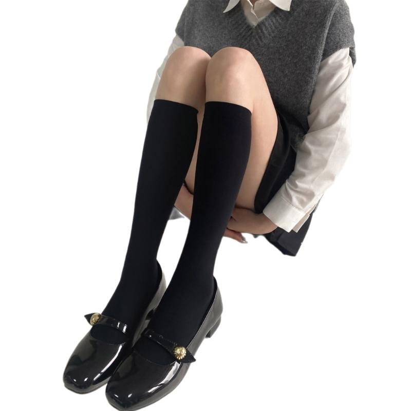 Colorful Calf Socks Velvets Knee High Stockings Lightweight Breathable Knee High Socks Student Girls Middle Tube Socks